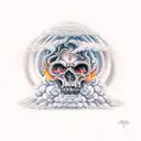 heaven and hell, cold and fire tattoo design idea