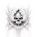 heaven and hell, cold and fire tattoo design idea