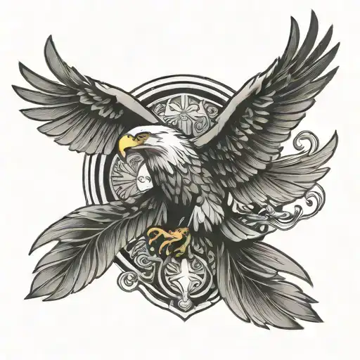 Christian cross eagle path RICHARD tattoo design idea