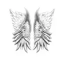 angel wings with navy tags tattoo design idea