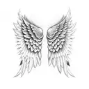 angel wings with navy tags tattoo design idea