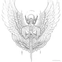 angel wings with navy tags tattoo design idea
