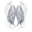 angel wings with navy tags tattoo design idea