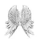 angel wings with navy tags tattoo design idea