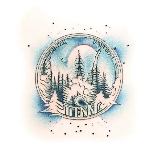 Burning pine forest  tattoo design idea
