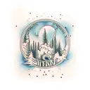 Burning pine forest  tattoo design idea