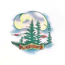 Burning pine forest  tattoo design idea