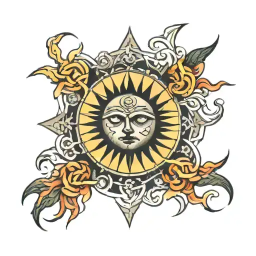 immortal sun tattoo design idea