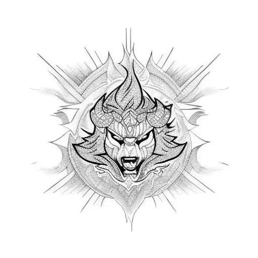 Fire and ice together tattoo design idea