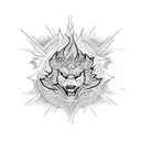 Fire and ice together tattoo design idea