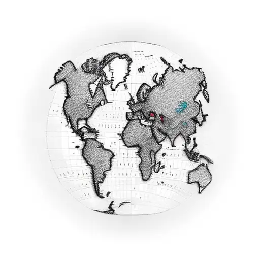 world square map on the wrist tattoo design idea