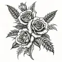 roses and wheat tattoo design idea