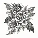 roses and wheat tattoo design idea