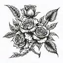 roses and wheat tattoo design idea
