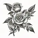 roses and wheat tattoo design idea