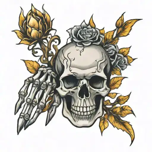 skeleton hand tattoo design idea