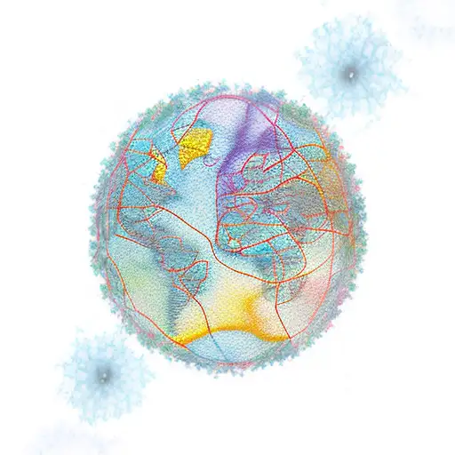 A world map formed by interconnected neurons and synapses tattoo design idea