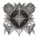 tatuaje geometrico, que contenga un corazon y un cerebro junto a un arbol de la vida  tattoo design idea