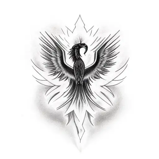 Black Phoenix on left shoulder tattoo design idea