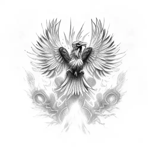 Black Phoenix on left shoulder tattoo design idea