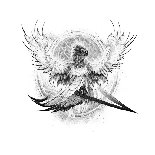 Black Phoenix perched on shoulder tattoo design idea