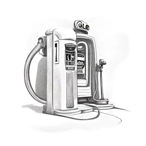 Old timey gas pump labled 76 on it with the gas price at $7.77 and the text fire me up somewhere in the pic tattoo design idea