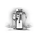 Old timey gas pump labled 76 on it with the gas price at $7.77 and the text fire me up somewhere in the pic tattoo design idea