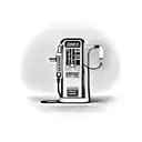 Old timey gas pump labled 76 on it with the gas price at $7.77 and the text fire me up somewhere in the pic tattoo design idea
