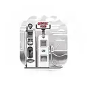Old timey gas pump labled 76 at the top on it with the gas price at $7.77 and the text fire me up somewhere in the pic tattoo design idea