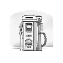 Old timey gas pump labled 76 at the top on it with the gas price at $7.77 and the text fire me up somewhere in the pic tattoo design idea