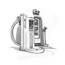 Old timey gas pump labled 76 on it with the gas price at $7.77 and the text fire me up somewhere in the pic tattoo design idea