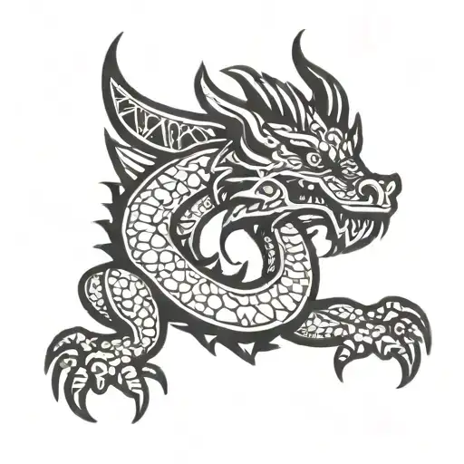 mexican inspired dragon tattoo design idea
