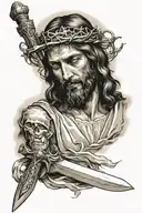 Jesus sword tattoo design idea