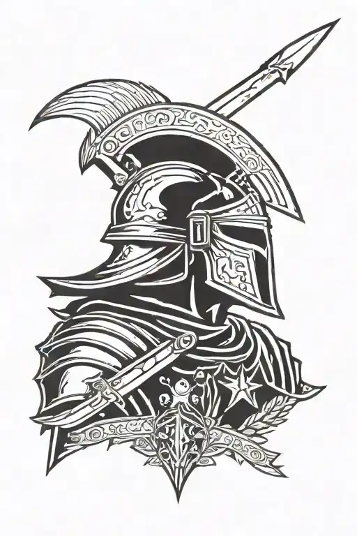 spartan warrior crusaders  tattoo design idea