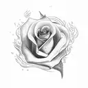 dove holding a rose on fire  tattoo design idea