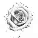dove holding a rose on fire  tattoo design idea