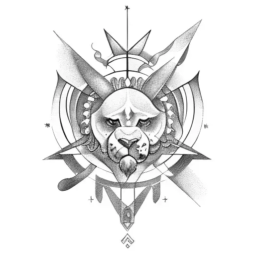 greek mythology with Leo sun sign  tattoo design idea