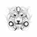 greek mythology with Leo sun sign feminine   tattoo design idea