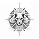 greek mythology with Leo sun sign feminine   tattoo design idea