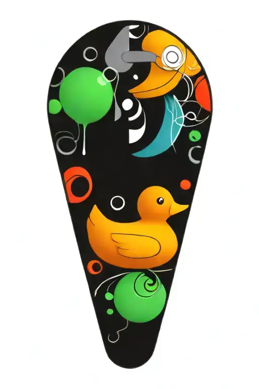 rubber duck with letter JJ tattoo design idea