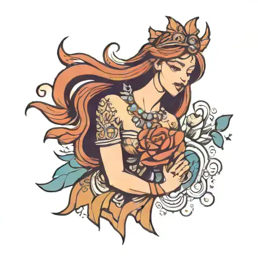 Simple Juno goddess  tattoo design idea