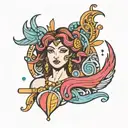 Simple Juno goddess  tattoo design idea