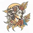 Simple Juno goddess  tattoo design idea