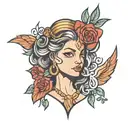 Simple Juno goddess  tattoo design idea
