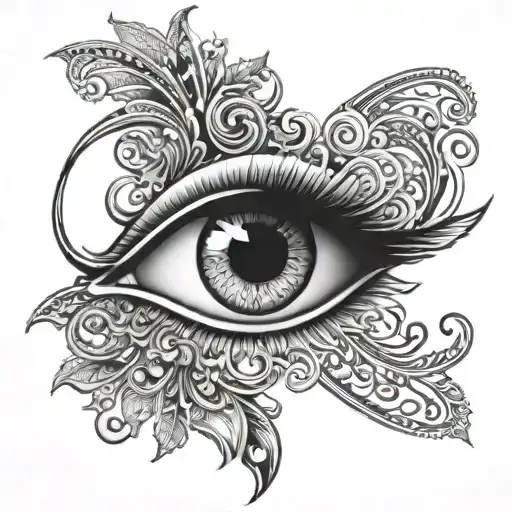 ornamental eye symbol tattoo design idea