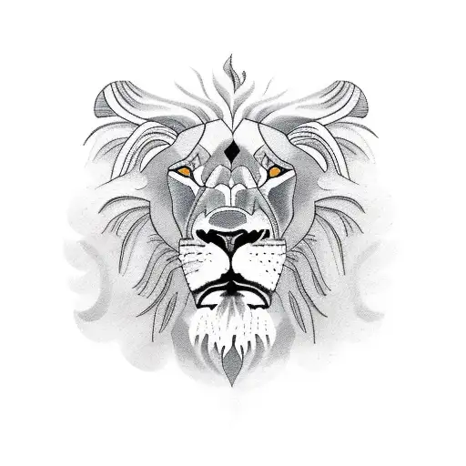 lion, with flannel shirt, and a flat cap on tattoo design idea