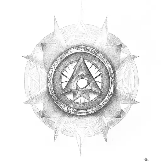 Magic the gathering mana symbols inside a ribbon tattoo design idea
