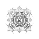 Magic the gathering mana symbols inside a ribbon tattoo design idea