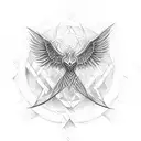 Magic the gathering mana symbols inside a ribbon tattoo design idea