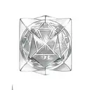 the dice Magic the gathering mana symbols inside a ribbon tattoo design idea